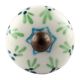 Pea Green Ceramic Floral Drawer Knob 